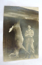 Hunter Rifle deer real photo postcard antique hunting picture