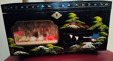Vintage Rare Black Lacquer Japanese Music Jewelry Box with Ballerina picture