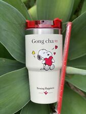 Gong cha x Peanuts Snoopy White/Red Tumbler-  Large 700ml Cup picture