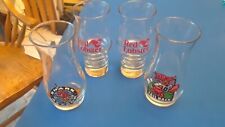Red Lobster Hurricane Glass 4 Glasses Lot  Shark Attack Tail Back Retired EUC picture