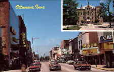 Ottumwa Iowa IA Classic 1960s Cars Street Scene Vintage Postcard picture