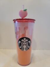 Rare Discontinued Starbucks Summer Peach Crush Cold CupLid W/ Straw picture
