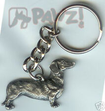 DACHSHUND Smooth Dog Fine Pewter Keychain Key Chain Ring Fob picture