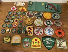 Huge Lot of  40+Vintage Boy/Girl Scout Memorabilia’s 80’s/90’s Patches & Sash picture