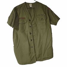 BSA Official Olive Green Uniform Shirt Short Sleeve Men's Size Medium CR-154 picture