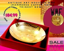ANTIQUE ART-NOUVEAU WM Hammered Copper Small Trinket Bowl | picture