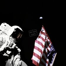 Astronaut Harrison Schmitt plants flag Moonwalk EVAs Apollo 17 12X12 PHOTOGRAPH picture