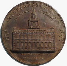 1876 International Exhibition Wooden Medal Independence Hall Philadelphia 2½