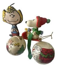NICE Vintage  Lot PEANUTS ~ Snoopy Charlie Brown Woodstock ~ CHRISTMAS ORNAMENTS picture