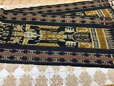 Vintage Estate Indonesian Ikat Textile 18” x 80” w. Gold Metallic Pain, Unused picture