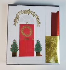 American Greetings Christmas Cards Red Door Gold Wreath 16 Cards/Envelopes picture