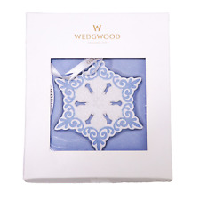 Wedgwood Blue & White Pierced Snowflake Christmas Tree Ornament from England picture