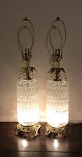 Pair Vintage MCM Hollywood Regency Table Lamps.  Prisms.  Night Light  Gorgeous picture