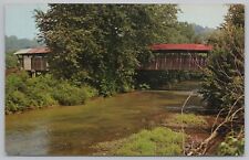 Bridge~Helmick Bridge @ Helmick Coshocton County Ohio~Vintage Postcard picture