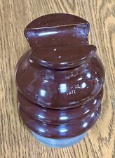 Large Locke Brown Glazed Ceramic Porcelain Vintage Insulator  7-1/2” Tall Ex picture