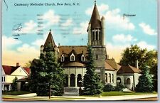 Vtg New Bern North Carolina NC Centenary Methodist Church 1940s View Postcard picture