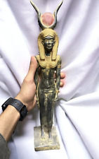 RARE ANCIENT EGYPTIAN ANTIQUES Statue Large Of Hathor Goddess Of Heaven Egypt BC picture
