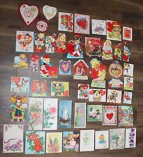 Great Lot 49 Old Valentines Cards Birthday Other 1940's -50's Handmade picture
