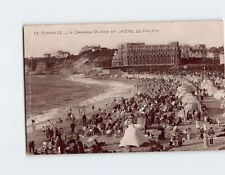 Postcard La Grande Plage Et L Hotel Du Palais Biarritz France picture