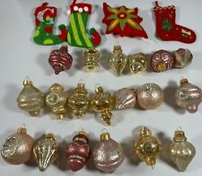 Vintage Christmas Ornaments Bulb Stocking 21 Lot picture