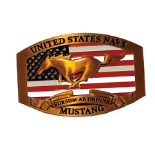 United States Navy Mustang Officer Custom Belt Buckle - USN - 3D Logo - Copper picture