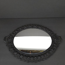 vintage cast iron vanity mirror tray 1264 EMIG black gothic victorian wall mount picture