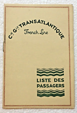 1928 SS Paris French Line List Of Passengers Ocean Liner Steamship picture