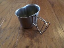 GENUINE US Military Issue Metal CANTEEN CUP 1 QT USGI HEAVY DUTY Wire Handle VGC picture