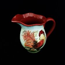 ROOSTER HANDPAINTED POTTERY PITCHER BY SUSAN WINGET picture