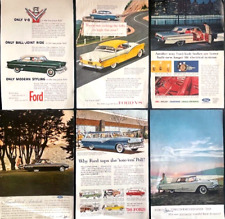 FORD Vintage Advertising LOT OF 6 1950's Original Paper Full Page Ads Automobile picture