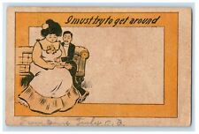 1906 A Couple Sitting Couch Fat Woman Jerusalem New York NY Antique Postcard picture