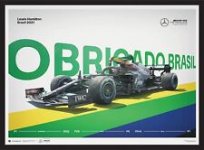 Lewis Hamilton 2021 Brazilian Grand Prix F1 Poster Obrigado Brasil Interlagos picture