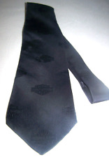 HARLEY DAVIDSON Solid Black Ghost Bar & Shield Men's Tie picture