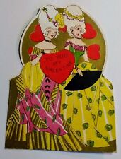 Vintage Valentine Card Victorian Ladies picture