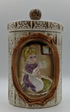 Vintage 1978 Sears Roebuck & Co Ceramic Pioneer Girl Cannister Made in Japan picture