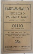 1916 OHIO Rand McNally Indexed Pocket Map Shippers Guide Railroad Lines Hotels picture