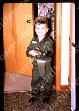 sl67 Original slide 1965 young boy US Army uniform 098a picture