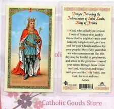 St. Saint King Louis IX with Prayer - Laminated  Holy Card 336E picture