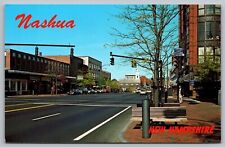 Nashua New Hampshire Merrimack River Main Street Postcard picture