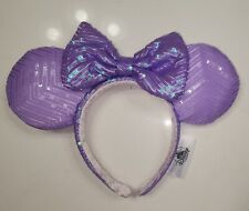 DisneyParks Minnie Iridescent Purple Lavender Sequin Glitter Headband Ears NWT picture