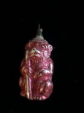 Antique Mercury Glass German Large Red Bear with Stick Christmas Ornament- 1900s picture