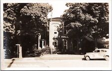 RPPC City Hall,  Charlotte, Michigan- c1930s-1950s Photo Postcard - Police Car picture