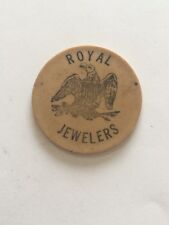 Royal Jewelers Plastic Faux Wooden Nickel Vintage 1974 Boston Advertising Token picture