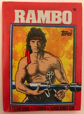 1985 Topps Rambo First Blood Part 2 Cards, 1 Sealed Wax PACK From Box, 9 Cards picture