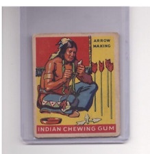 ARROW MAKING 1947 GOUDEY INDIAN CHEWING GUM TRADING CARD #43 ORIGINAL FAIR-GOOD picture
