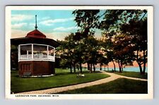 Escanaba MI- Michigan, Ludington Park, Antique, Vintage c1923 Souvenir Postcard picture