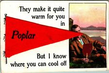 Felt Pennant Add On Quite Warm in Poplar California CA UNP 1910s DB Postcard picture
