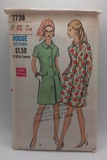 Vintage 1970 Vogue Sewing 70's Pattern #7738 Coatdress Dress Size 14 Bust 36 picture