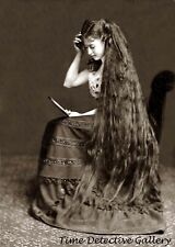 Victorian Woman with Extremely Long Hair - Historic Photo Print picture