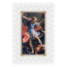 Saint Michael Prayer Lace Holy Card Lot of 25 Size 2.75 in W x 4.25 in H picture